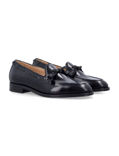 Valentino Garavani Bowshire Loafers In Black Glossy Calfskin