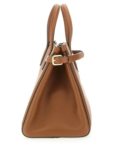 Valentino Garavani Brown Leather Antibes Shopping Bag