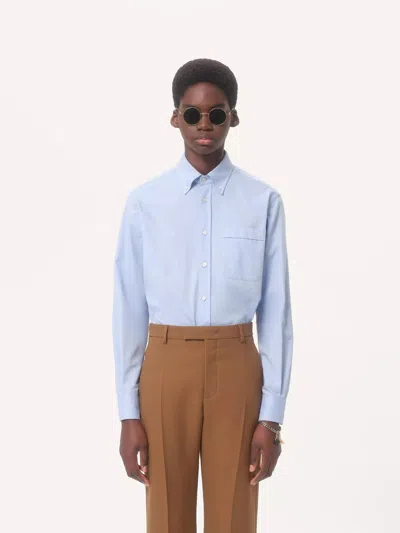 Valentino Garavani Cotton Oxford Shirt With Vlogo Embroidery In Multi