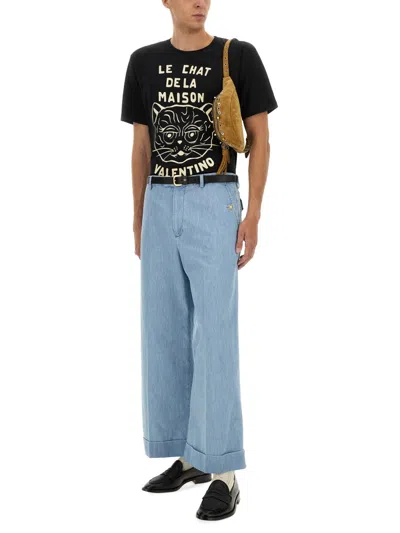 Valentino Garavani Chat De La Maison T-shirt In Black