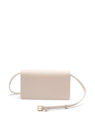 Valentino Garavani Ivory Leather Vlogo Signature Clutch In Pink