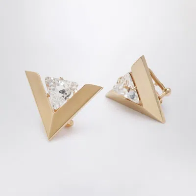 Valentino Garavani Je Les V Crystal Metal Earrings In Gold