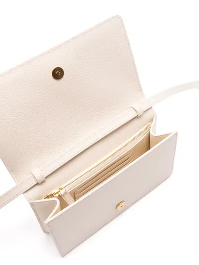 Valentino Garavani Ivory Leather Vlogo Signature Clutch In Pink