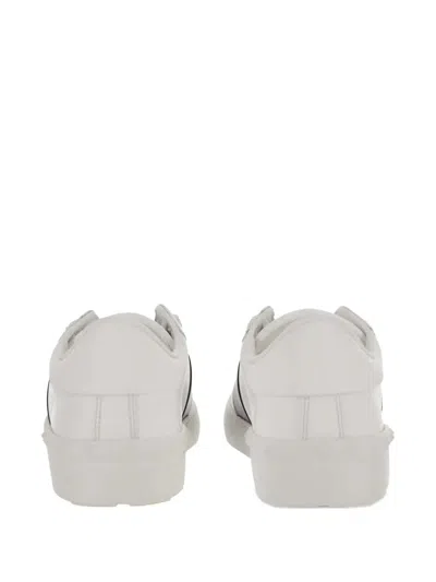 Valentino Garavani Open Leather Sneakers With Contrast Band And Stud Details Shoes In White