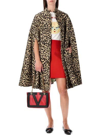 Valentino Garavani Mini Skirt Crepe Coutre Heart Btn In Red