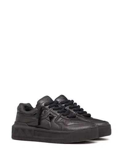 Valentino Garavani One Stud Xl Leather Low-top Sneakers In Black