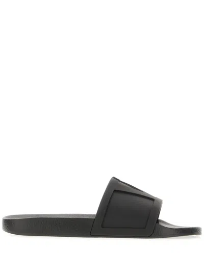 Valentino Garavani Coolside Rubber Slides In Black
