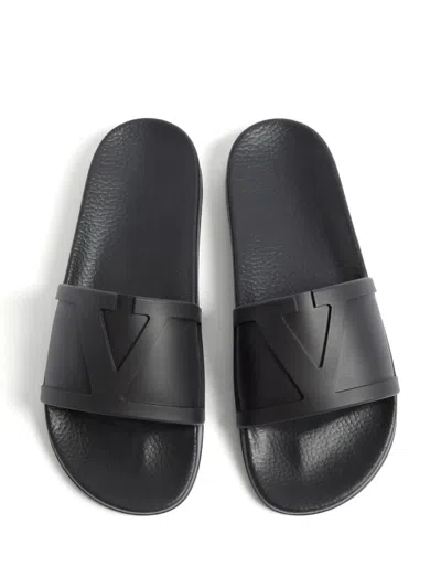 Valentino Garavani Coolside Rubber Slides In Black