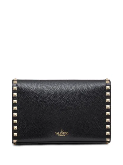 Valentino Garavani Rockstud Small Leather Shoulder Bag In Black