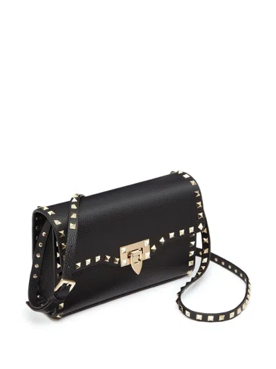 Valentino Garavani Rockstud Small Leather Shoulder Bag In Black