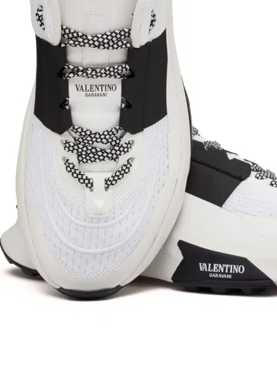 Valentino Garavani Two-tone Fabric And Mesh True Act Sneakers In White