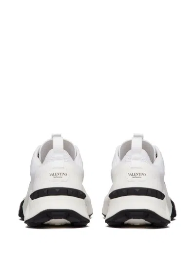 Valentino Garavani Two-tone Fabric And Mesh True Act Sneakers In White