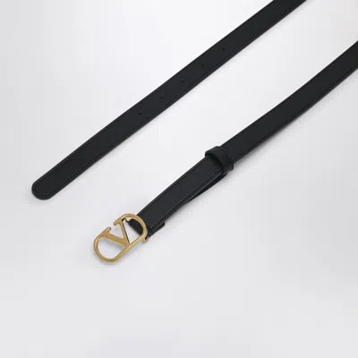 Valentino Garavani Vlogo Signature Leather Belt In Black