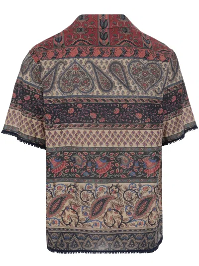 Valentino Paisley Pattern Bowling Shirt With Regular Collar