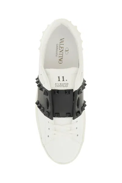 Valentino Garavani Valentino Calfskin Sneakers With Contrasting Bands And Rubber Studs In White