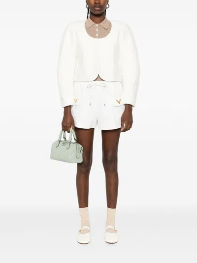 Valentino Pocket-detail Drawstring Shorts In White