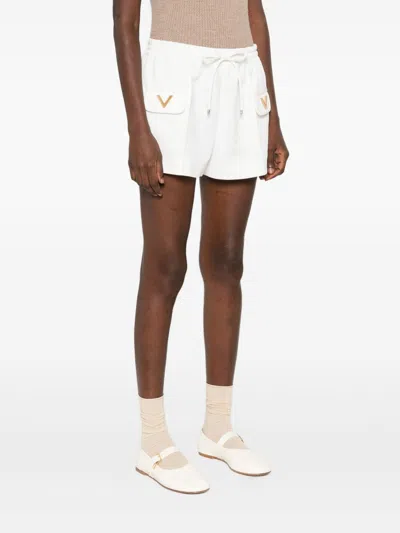 Valentino Pocket-detail Drawstring Shorts In White