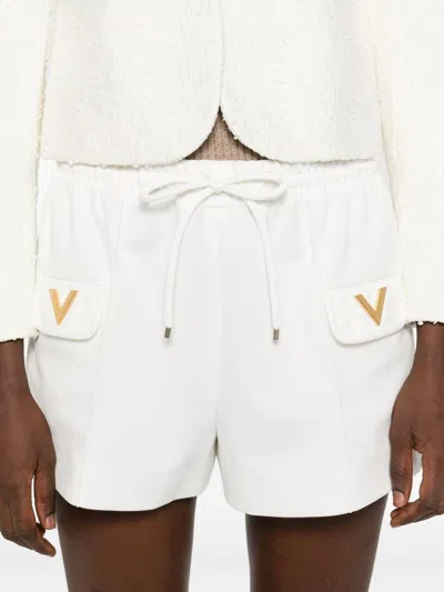 Valentino Pocket-detail Drawstring Shorts In White