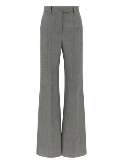 Valentino Houndstooth Stretched Trousers In Gray