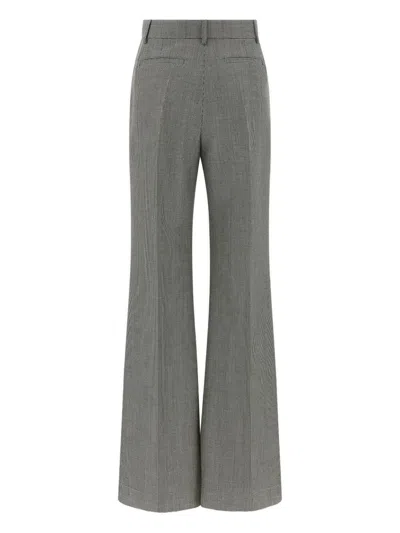 Valentino Houndstooth Stretched Trousers In Gray