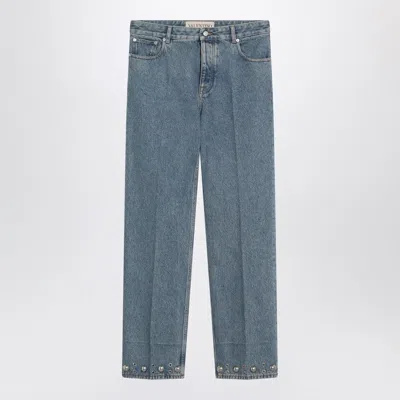 Valentino Five-pocket Denim Trousers Featuring Button Embellishments