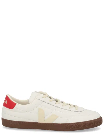 Veja Multicolour Organic Traced Leather In White