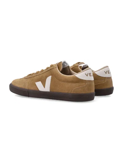 Veja Volley Tent Brown And White Suede Sneakers In Brown