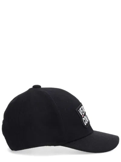Versace Jeans Couture Logo-patch Baseball Cap In Black