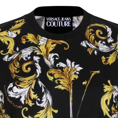 Versace Jeans Couture Black Cotton T-shirt In Black