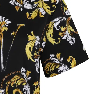 Versace Jeans Couture Black Cotton T-shirt In Black