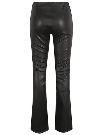 Via Masini 80 Leather Flared Leg Trousers