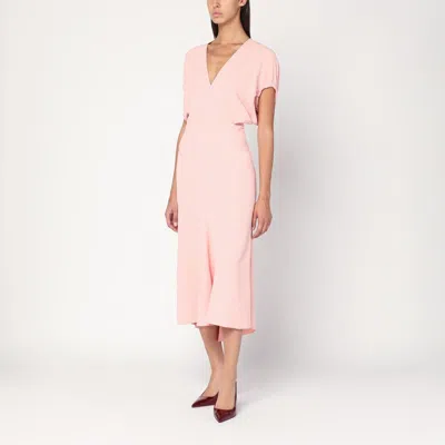 Victoria Beckham Pink Satin Midi Dress