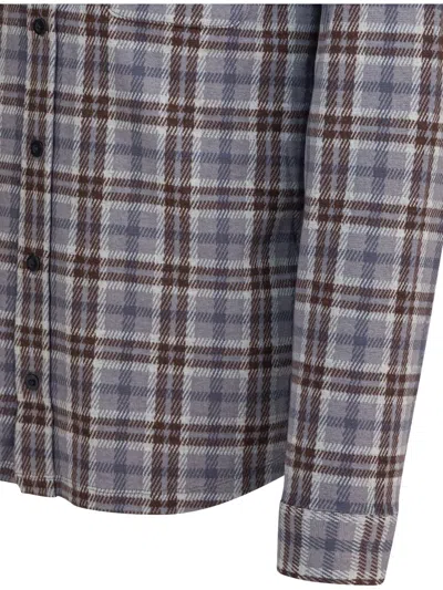 Vince Long Sleeve Plaid Shirt With Button-down Collar In Multi