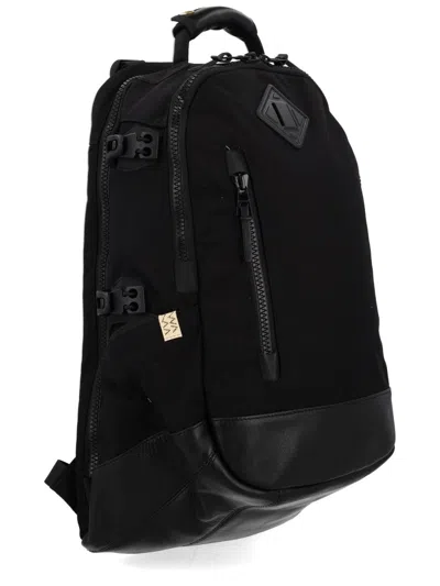 Visvim Black Nylon Lamb Skin Backpack In Black
