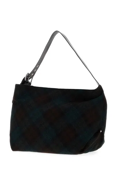 Vivienne Westwood Multicolour Wool Shoulder Bag In Black