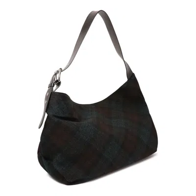 Vivienne Westwood Multicolour Wool Shoulder Bag In Black