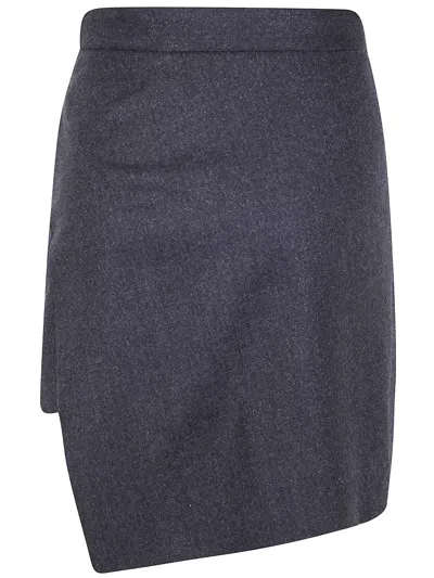 Vivienne Westwood Mini Infinity Skirt Metallic Brushed Wo. Charcoal 46 Women In Gray