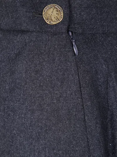 Vivienne Westwood Mini Infinity Skirt Metallic Brushed Wo. Charcoal 46 Women In Gray