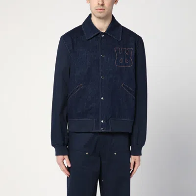 Wales Bonner Long-sleeved Denim Coat In Black