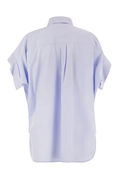 Weekend Max Mara Ardea - Straight Cotton Poplin Shirt In Blue