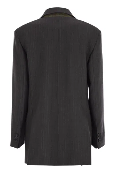 Weekend Max Mara Edmea - Wool Canvas Blazer In Multi