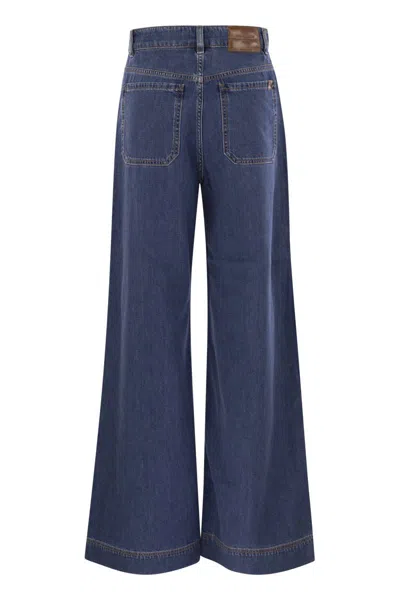Weekend Max Mara Cropped Jeans With A Wide-leg Fit In Blue