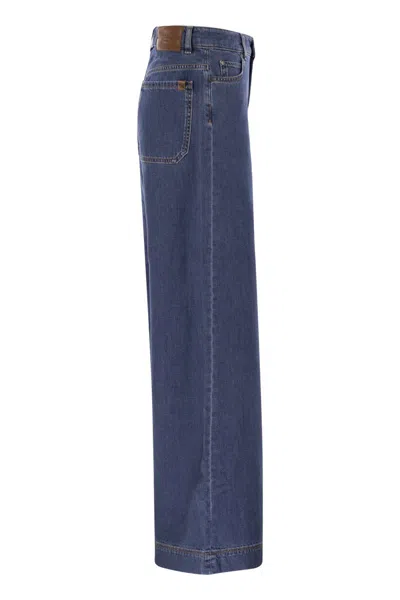 Weekend Max Mara Cropped Jeans With A Wide-leg Fit In Blue