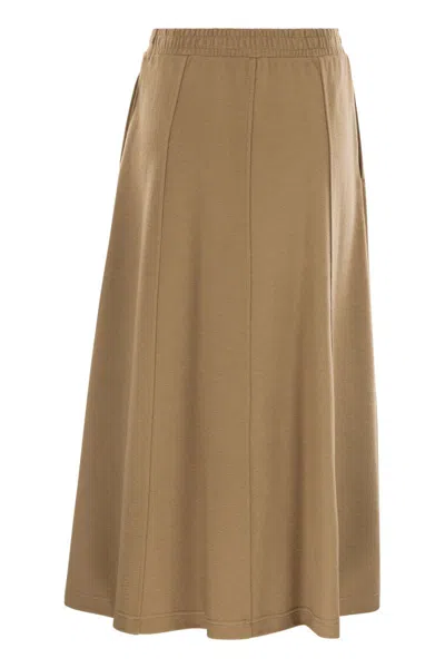 Weekend Max Mara Weekend Maxmara Circeo Jersey Skirt With Draped Effect In Neutral