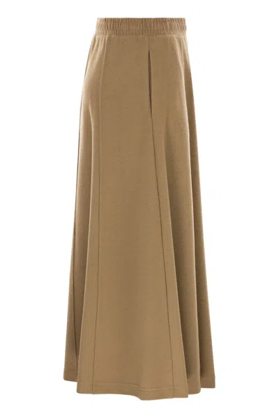 Weekend Max Mara Weekend Maxmara Circeo Jersey Skirt With Draped Effect In Neutral