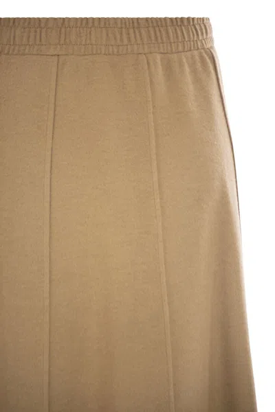 Weekend Max Mara Weekend Maxmara Circeo Jersey Skirt With Draped Effect In Neutral
