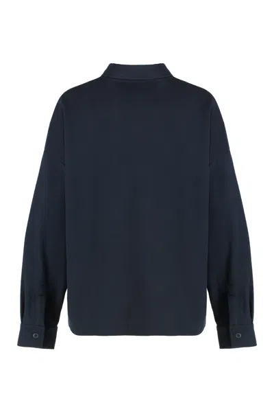 Weekend Max Mara Flannel Jersey Jacket In Blue