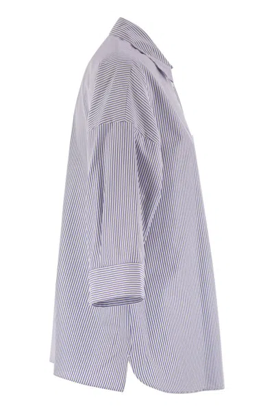Weekend Max Mara Giralda - Soft Poplin Shirt In Blue