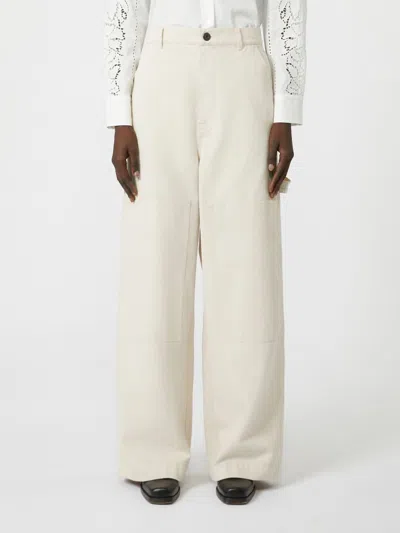 Weekend Max Mara Max Mara Weekend Workwear Trousers In Cotton Drill In Neutral