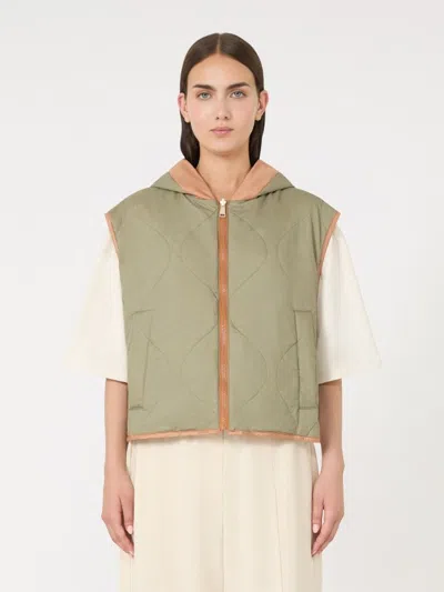 Weekend Max Mara Reversible Water-repellent Canvas Gilet In Orange